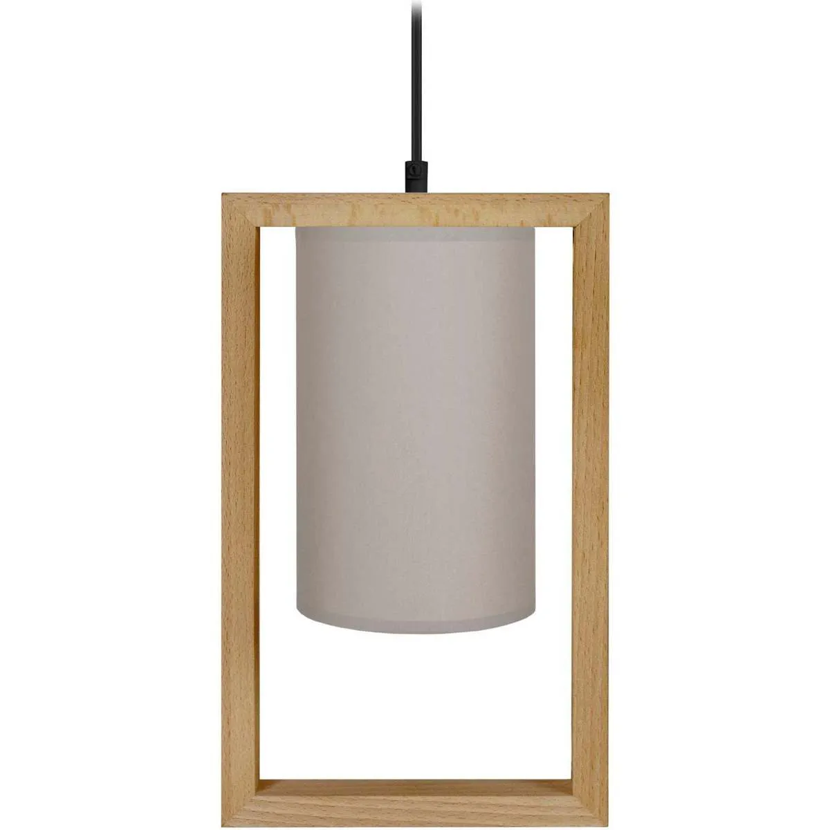 Lámpara colgante redondo madera oscura y topo