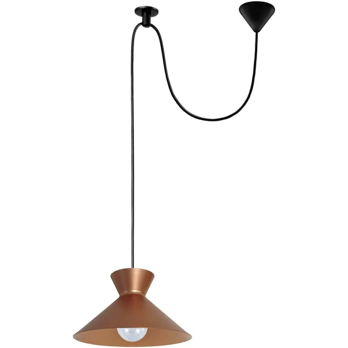 Lámpara colgante redondo metal cobre