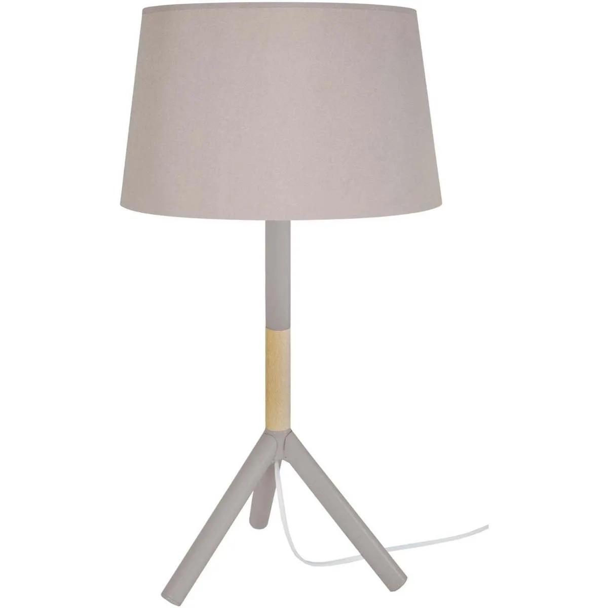 Lámpara de Mesa redondo madera natural y topo