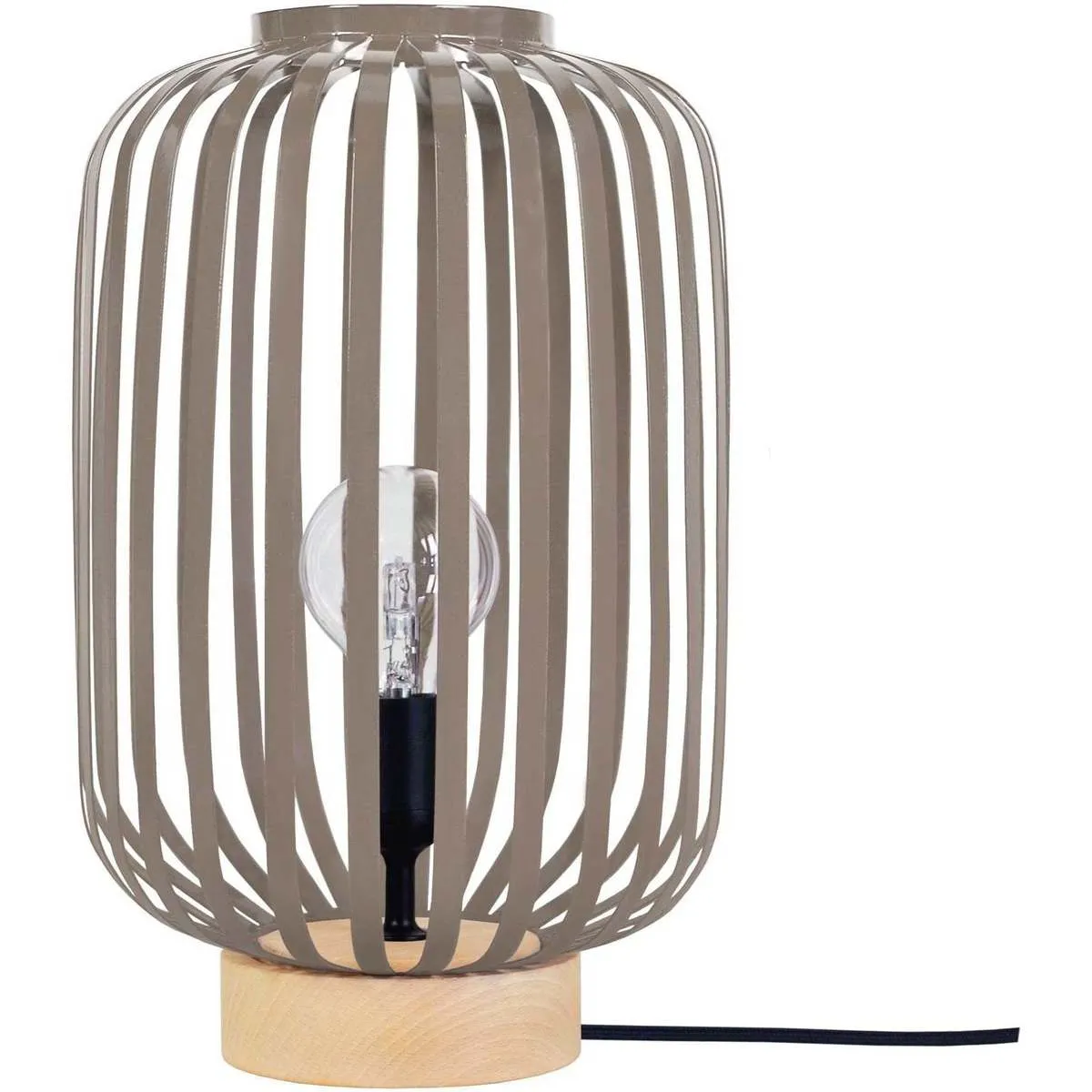 Lámpara de Mesa redondo metal natural y taupe