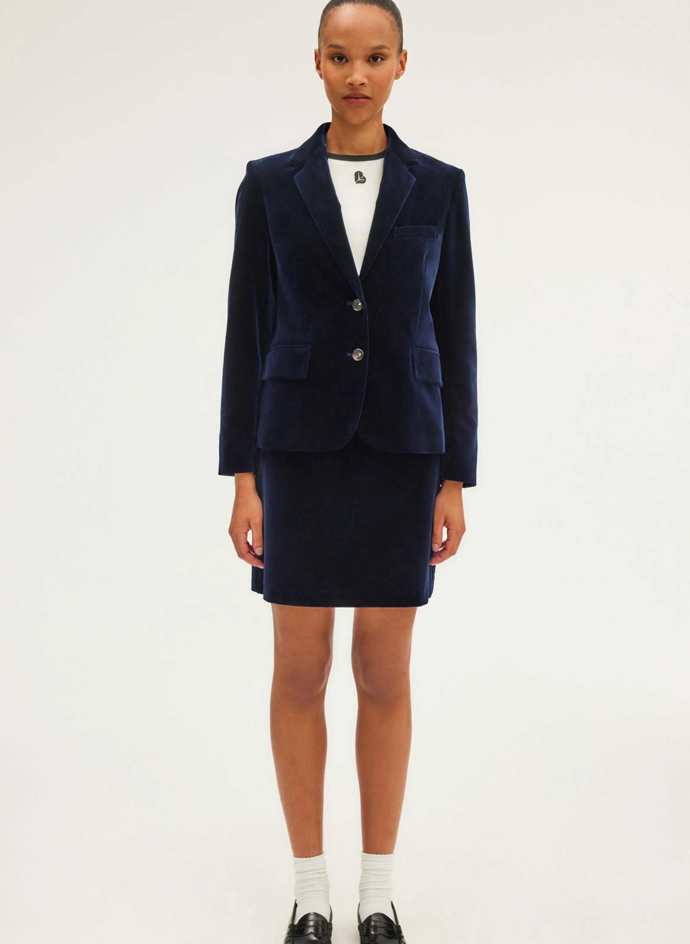 MEGANE  CHAQUETA CORTA DE TERCIOPELO DE ALGODóN EN AZUL