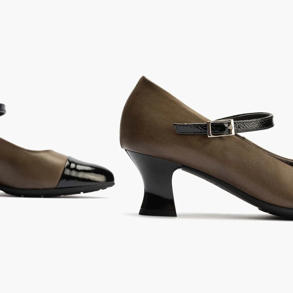 Mercedes Combinado Napa de mujer color kaki