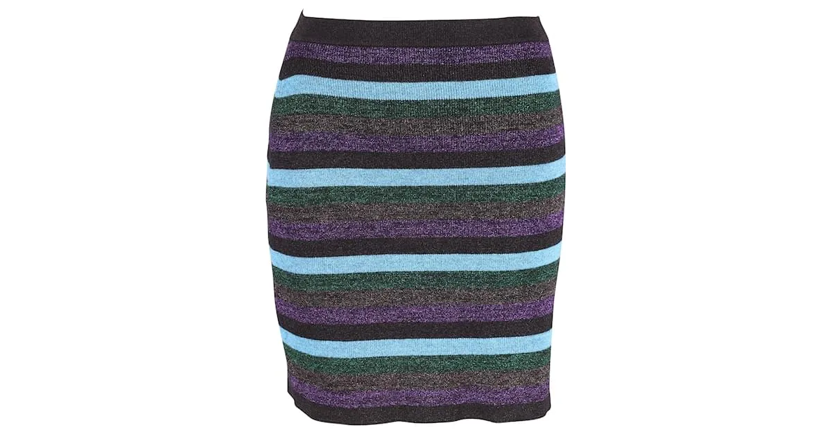 Minifalda de punto con purpurina en viscosa multicolor de Miu Miu Impresión de pitón 