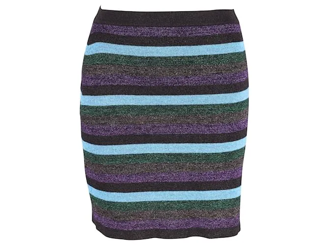 Minifalda de punto con purpurina en viscosa multicolor de Miu Miu Impresión de pitón 