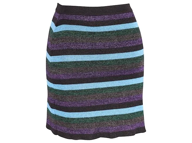 Minifalda de punto con purpurina en viscosa multicolor de Miu Miu Impresión de pitón 