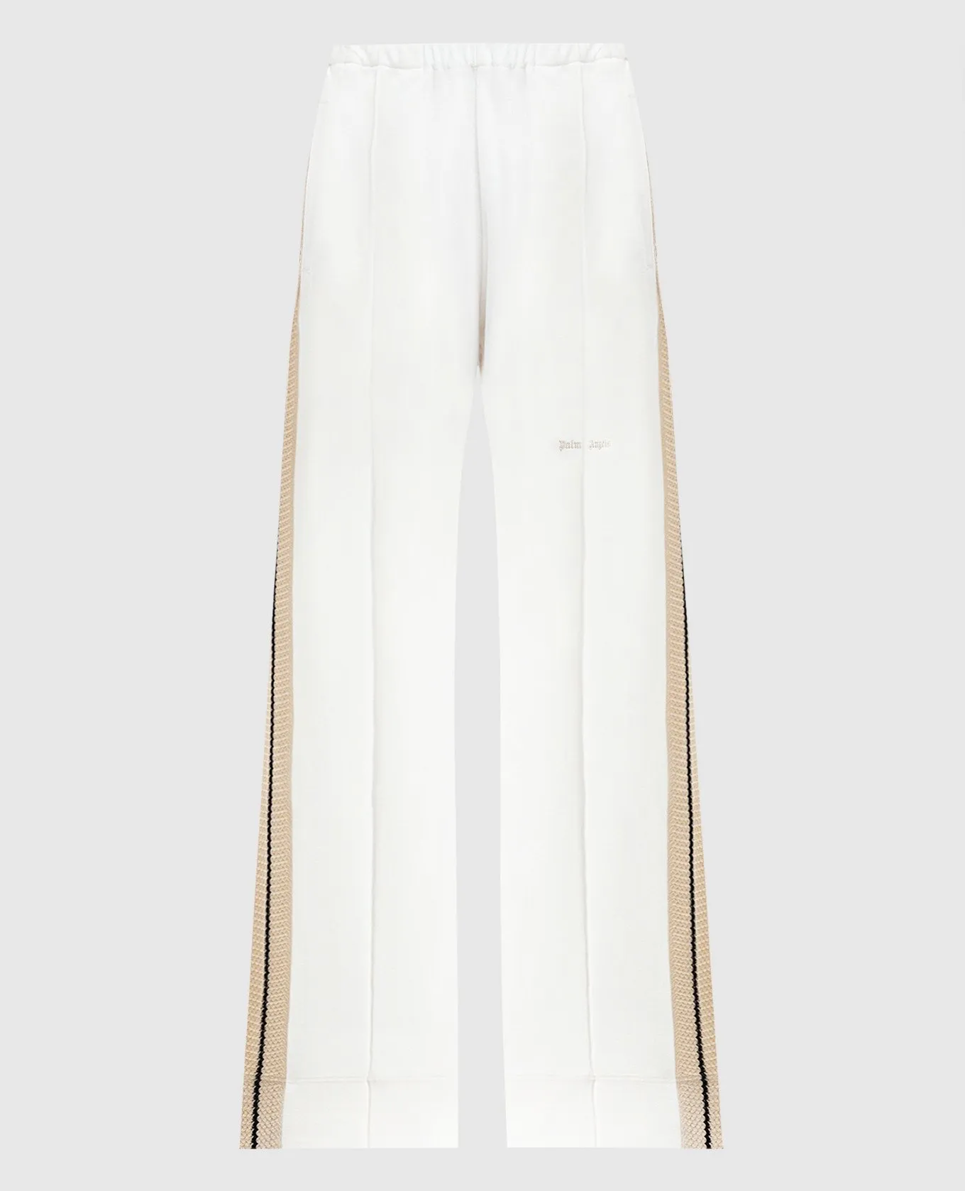 Palm Angels White pants with logo embroidery