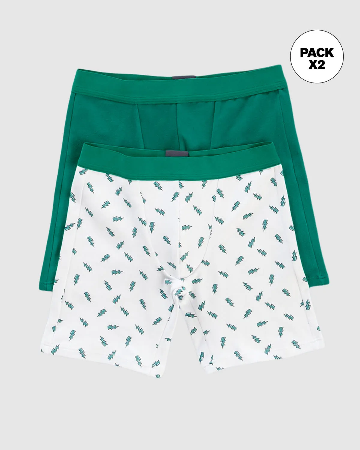 Paquete x 2 bóxer largo en algodón para nio