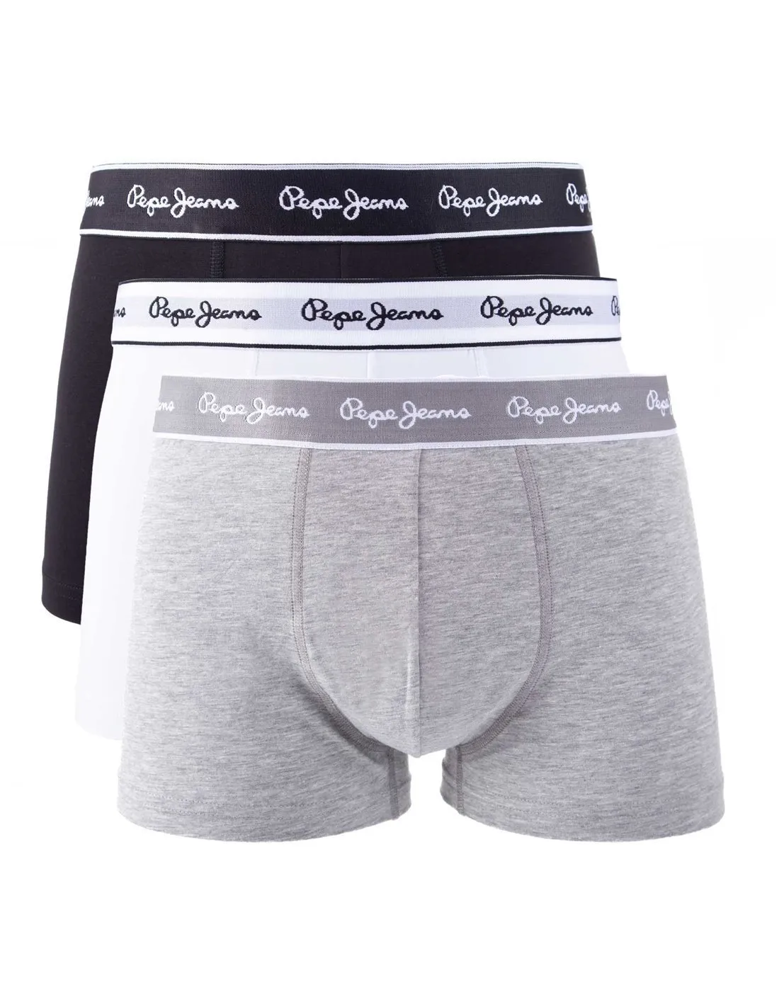 PEPE JEANS  PACK 3 TRUNKS NEGRO, GRIS Y BLANCO PMU10975 HOMBRE