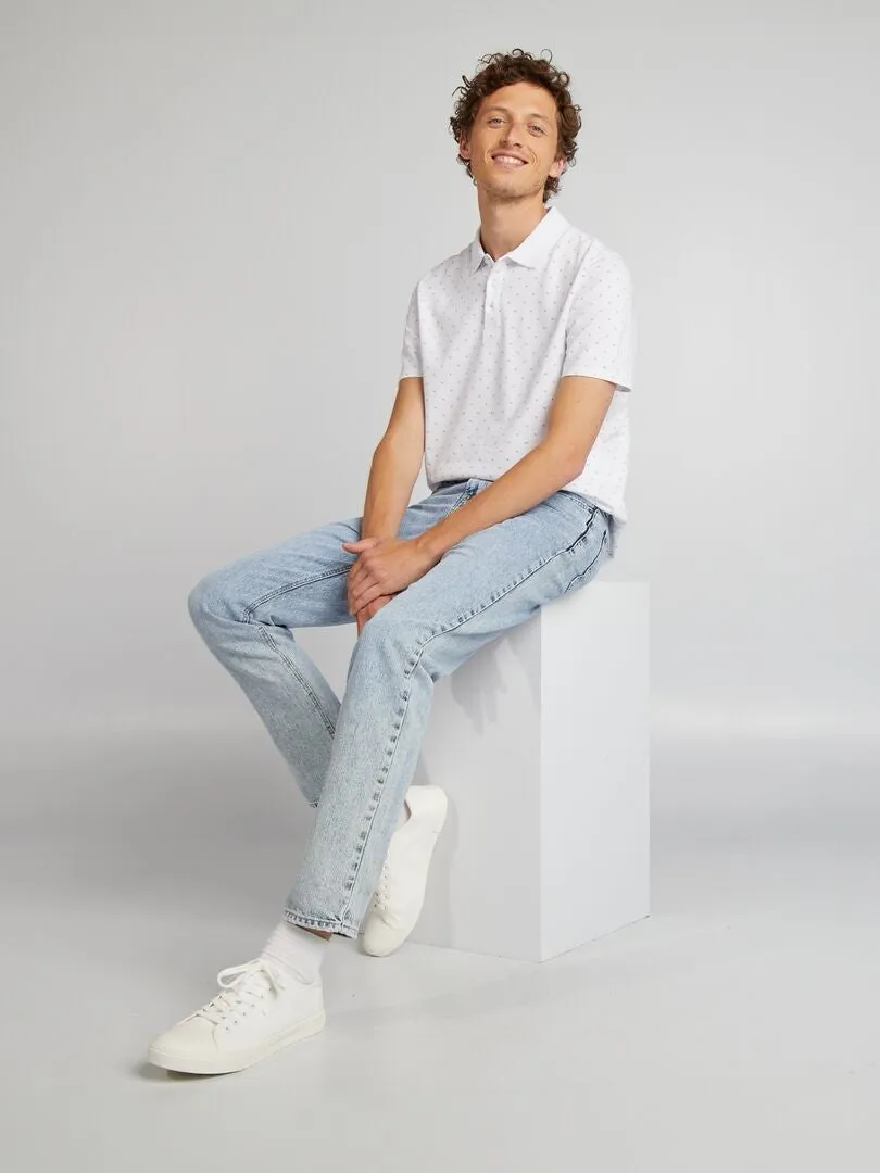 POLO ESTAMPADO DE MANGA CORTA  BLANCO