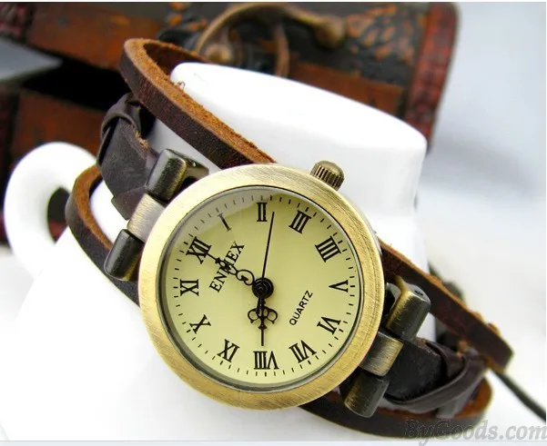 Rope winding strap elegant ladies leather hand rope Watch