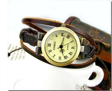 Rope winding strap elegant ladies leather hand rope Watch