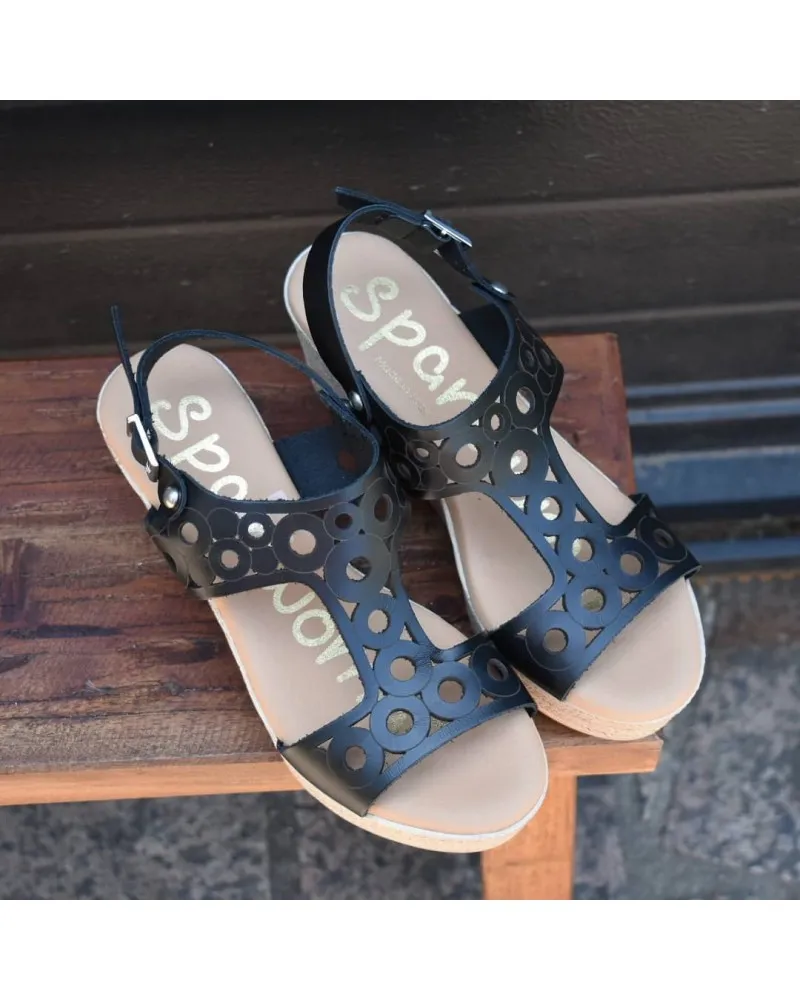 Sandalia de piel con plataforma SANDALS 4705