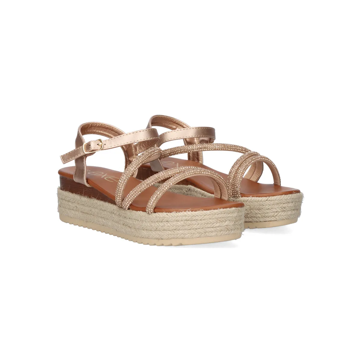 SANDALIA PLATAFORMA WF358472 STRASS ROSE GOLD