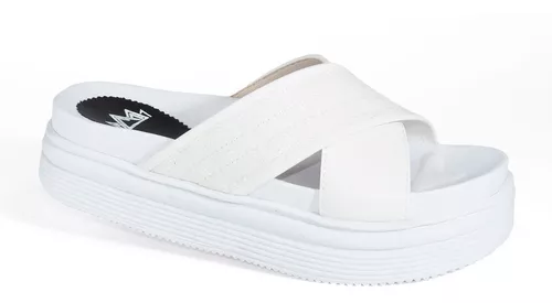 Sandalia Zueco Mujer Plataforma Brillo Comoda Cuore 100