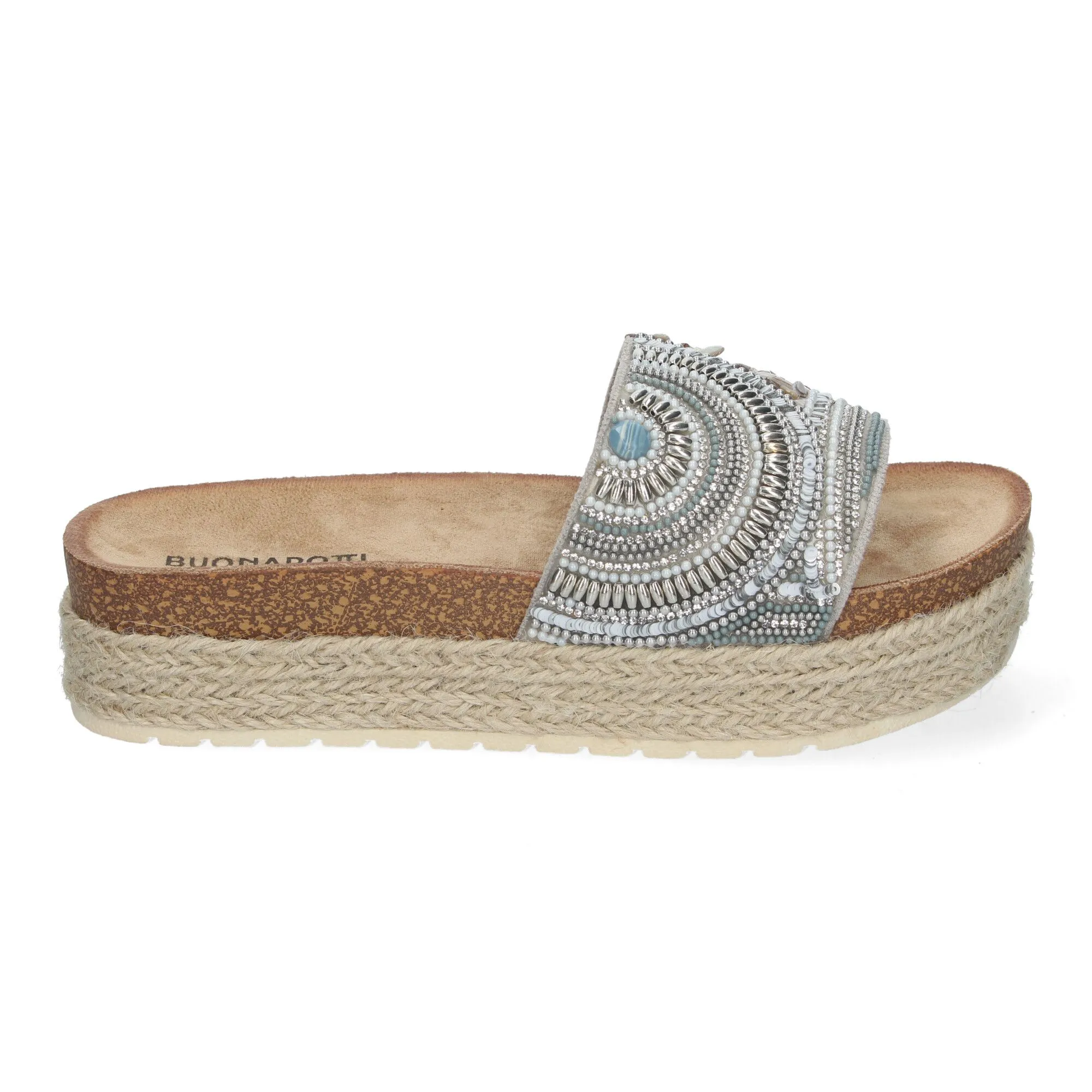 SANDALIAS PLATEADAS DE PLATAFORMA CóMODAS ESTILO BIO PARA MUJER AY3072