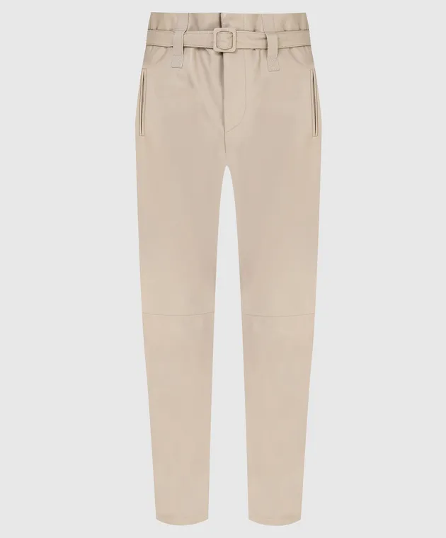 Simonetta Ravizza Erin High Rise Leather Pants In Light Beige