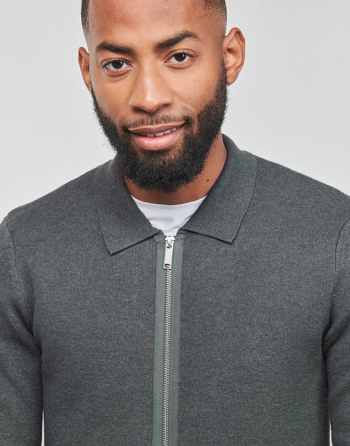 SLHTORONTO LS KNIT ZIP UP SHIRT