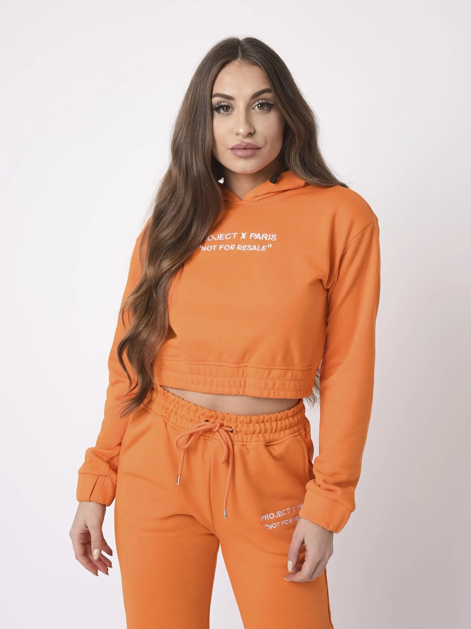Sudadera con capucha de forro polar crop top