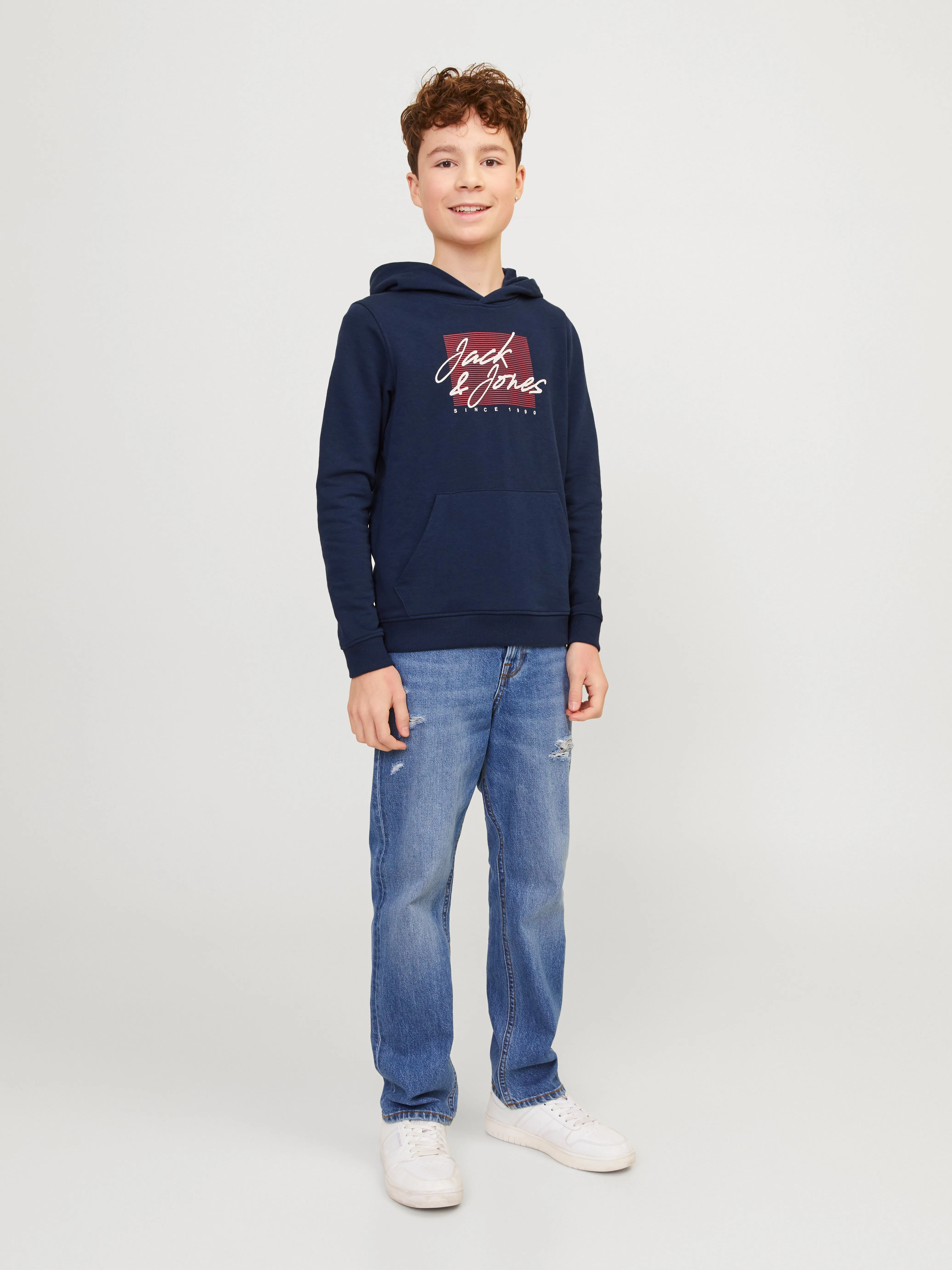 Sudadera con capucha Estampado Junior | Azul oscuro | Jack & Jones®