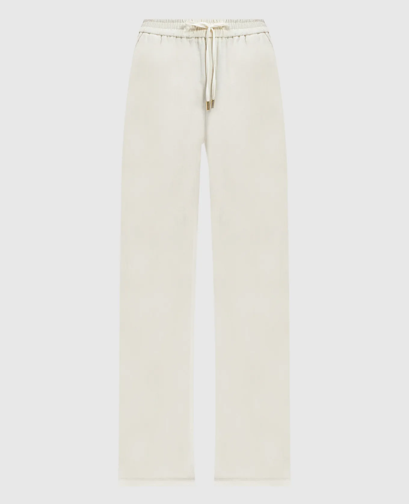 Twinset White corduroy pants with metallic logo