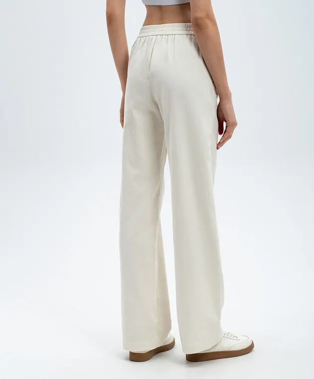 Twinset White corduroy pants with metallic logo