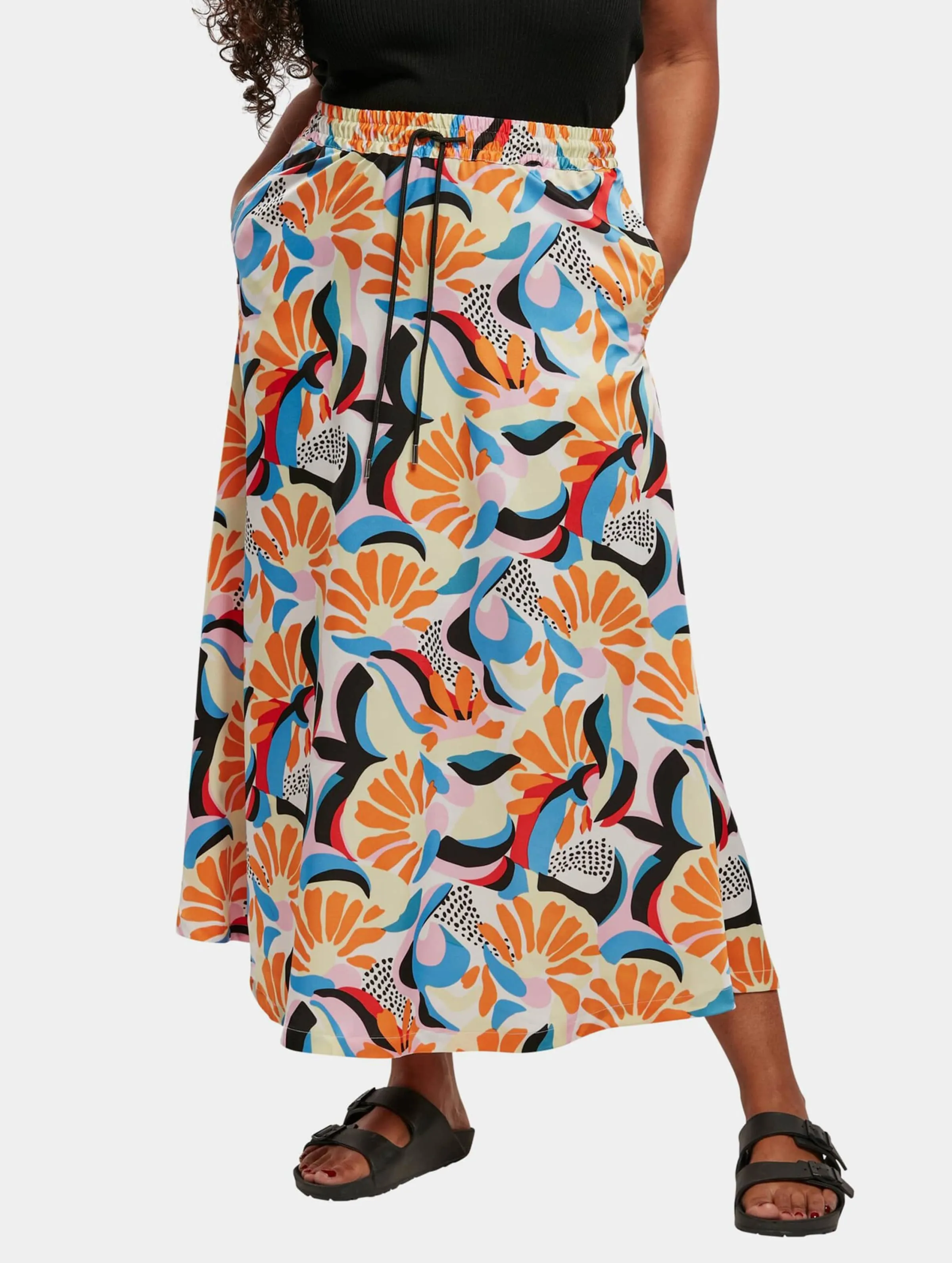 Urban Classics Ladies Aop Satin Midi