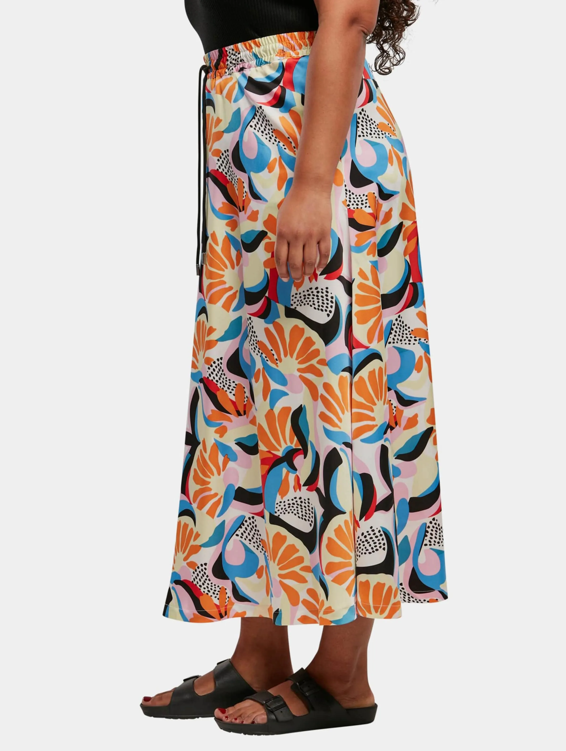 Urban Classics Ladies Aop Satin Midi