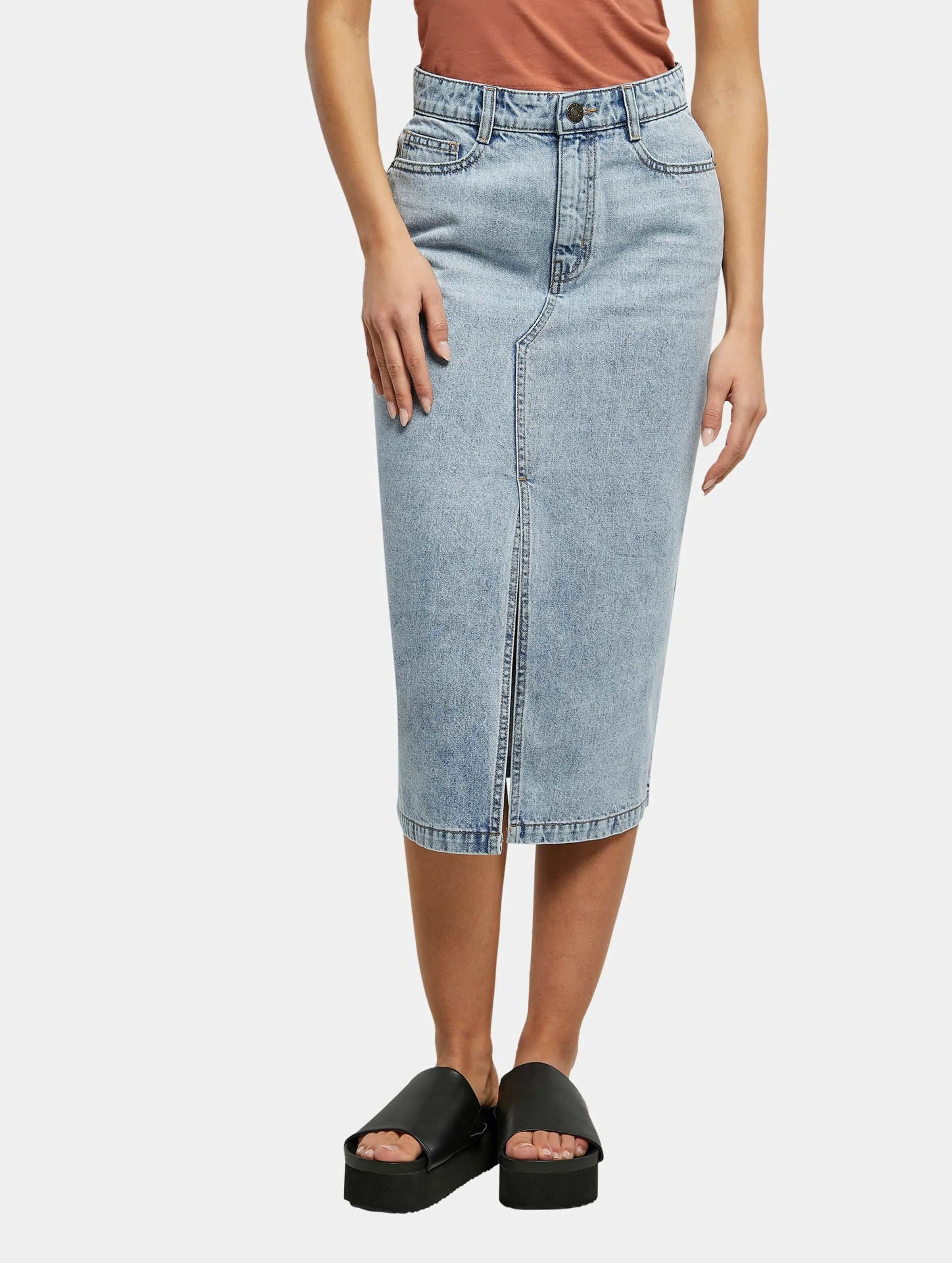 Urban Classics Ladies Midi Denim Skirt