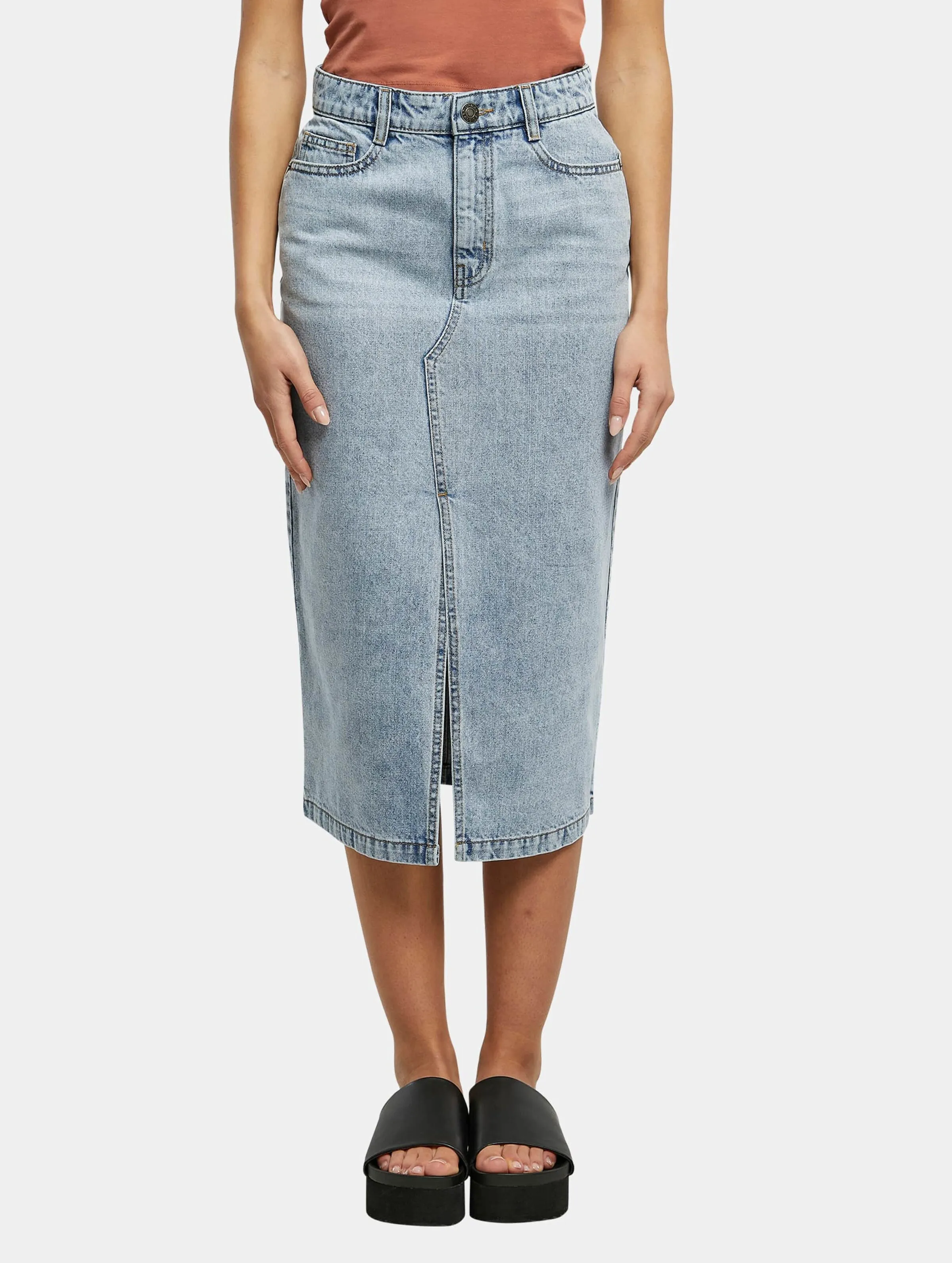 Urban Classics Ladies Midi Denim Skirt