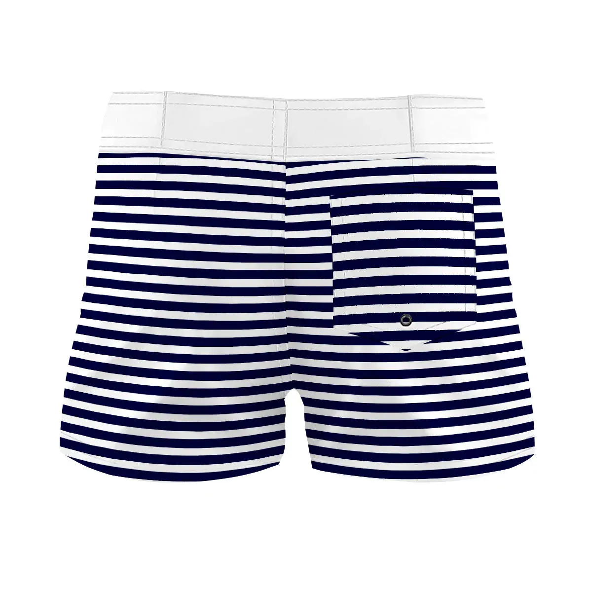 WHITE & NAVY SIMPLE STRIPES  WOMEN BOARD SHORTS