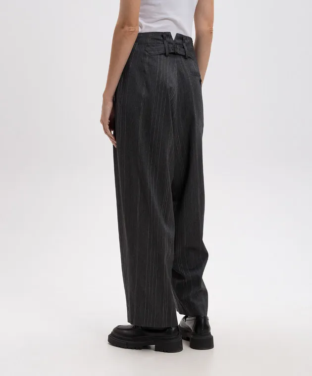 Y`S Yamamoto Gray striped pants
