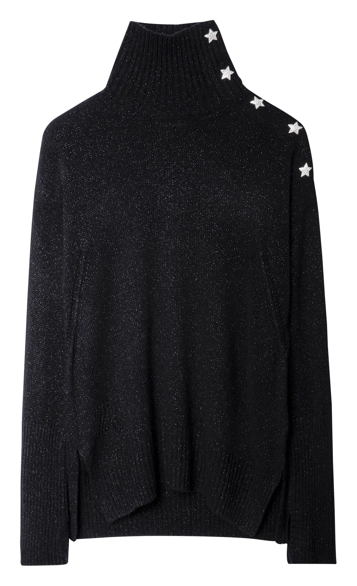 ZADIG&VOLTAIRE ALMA  JERSEY DE MEZCLA DE CACHEMIRA CON CUELLO ALTO EN NEGRO