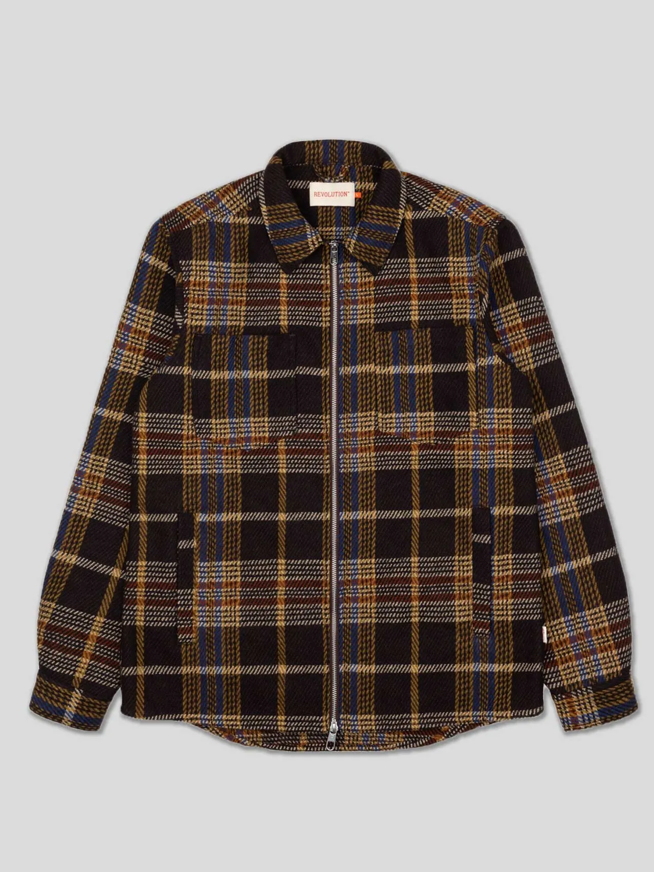ZIP OVERSHIRT BROWN CHECK